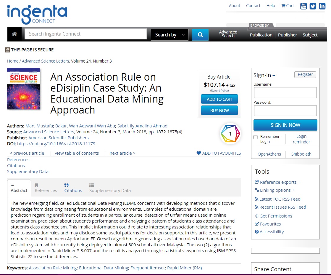 An Association Rule on eDisiplin Case Study: An Educational Data Mining Approach