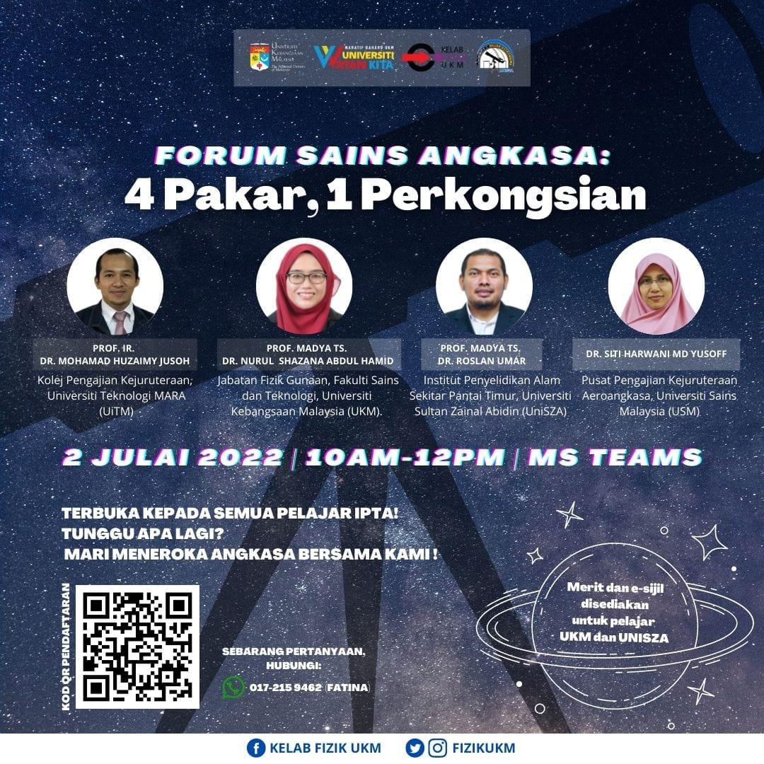 Perkongsian Ilmu Astronomi kepada pelajar UniSZA, UKM dan IPT di Malaysia
