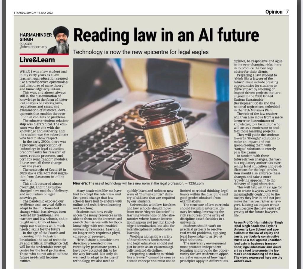 Learning law in AI future