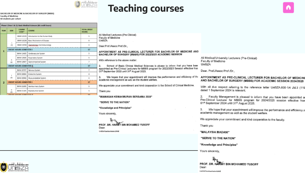 Appointment letter as lecturer